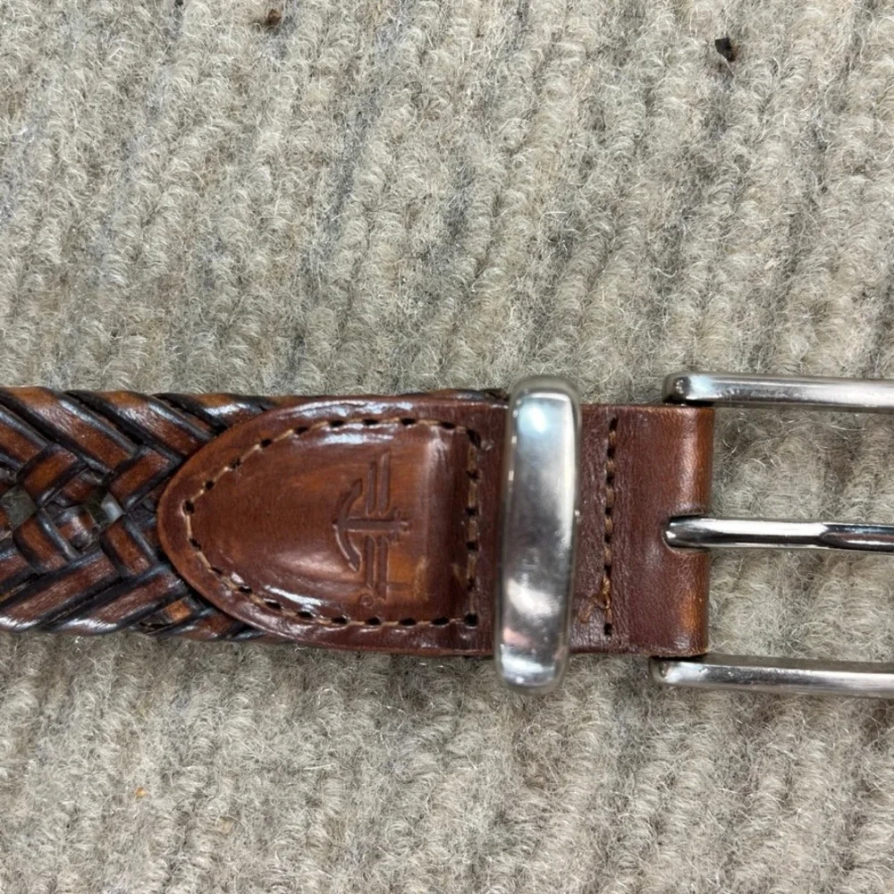 Dockers Mens Braided Leather Belt Brown Mahogany Woven 40/100 11DK04SS